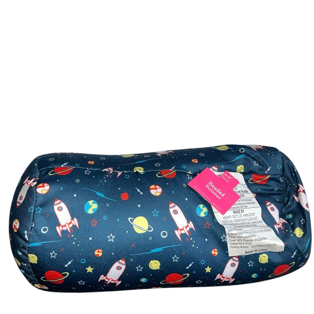 Beaded‎ Bolster Soft Squishy Comfy Cylinder Rocket Outer Space Planet Pillow
